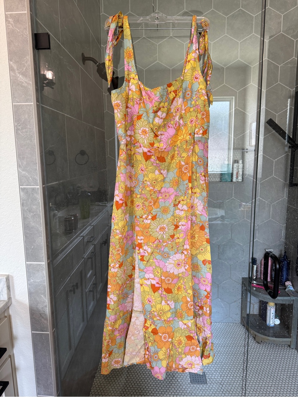 Show Me Your MuMu Yellow Pink Floral Maxi Dress